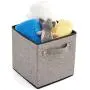 EZOWare 4 Pack Fabric Foldable Cubes Bin Organizer Container with Handles (10.5 x 10.5 x 11 inch) for Drawer, Nursery, Closet, Office, Home - Gray EZOWare 4 Pack Fabric Foldable Cubes Bin Organizer Container with Handles (10.5 x 10.5 x 11 inch) for Drawer, Nursery, Closet, Office, Home - Gray