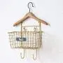 MOM Home Storage Shelves,Office Furniture Stands Hanging Wall Shelves Decoration Wrought Iron Hanger Flower Stand Hanging Basket Pre-Assembled Shelving Bedroom Space Saving Holders,Gold,13.9719.68In