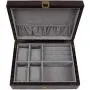 Decorebay Executive PU Crocodile Leather Cufflink Case and Ring Storage Organizer and Jewellery Boxes for Men (Seal Brown)