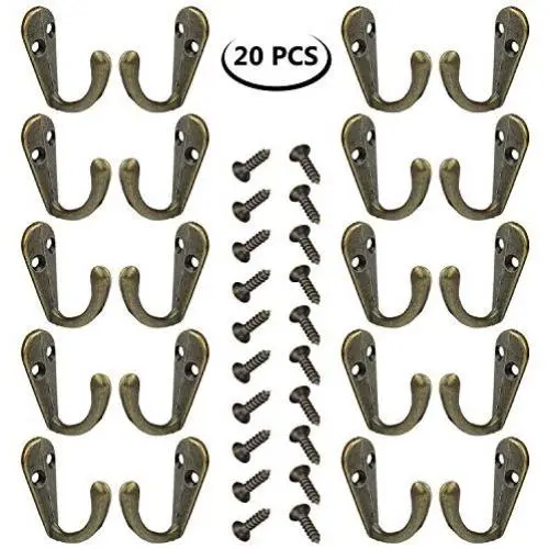 20PCS Wall Hook , No Scratch Bronze Single Coat Robe Hanger Hardware For Dress , Clothes , Jewelry , Heavy Duty C Mounted Towel Hooks With 40 Screws , Display For Kitchen , Home , Office, Closet 20PCS Wall Hook , No Scratch Bronze Single Coat Robe Hanger Hardware For Dress , Clothes , Jewelry , Heavy Duty C Mounted Towel Hooks With 40 Screws , Display For Kitchen , Home , Office, Closet
