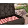 Suncast 99-Gallon Large Deck Boxes - Lightweight Resin Indoor/Outdoor Storage Container and Seat for Patio Cushions and Gardening Tools - Store Items on Patio, Garage, Yard - Mocha