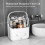 Haturi Makeup Organizer Box, Cosmetics Storage Display Holder with Drawers, Portable Handle, Fully Open Waterproof Dustproof Lid, Great for Bathroom, Dresser, Countertop Haturi Makeup Organizer Box, Cosmetics Storage Display Holder with Drawers, Portable Handle, Fully Open Waterproof Dustproof Lid, Great for Bathroom, Dresser, Countertop