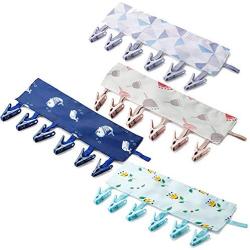 Multifunctional Cap Organizer Hanger, Portable Socks & Underwears Hangers Folding Clothes Hangers with 6 Clips Great for Travel Home Pack of 4 colors