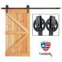 HOMELAND HARDWARE 8 FT Heavy Duty Single Rail Sliding Barn Door Hardware Kit, Super Smoothly and Quietly, Simple and Easy to Install, Fits 48" Wide DoorPanel (Big Wheel Industrial Hangers) US Based