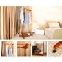 HL-TD Household Coat Rack Hanger Hooks Clothes Coat Stand Bags Stand Shoes Hats Rack 155cm Simple (Color : Honey Color)