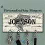 Key Hanger, Personalized Key holder for wall, Gift for the fishing lover, Holder for the fisherman, Family key rack, Name key organizer, Wedding Gift