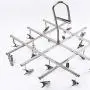 UKSAT Stainless Steel Laundry Drying Rack, Rotary Wind-Proof Clothes Airer Hanger Sock Dryers 20 Clips Laundry Clothesline Pegs Hook for Socks, Underwear, Bras, Baby Clothes, Gloves(Silver)