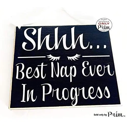 Shhh. Best Nap Ever In Progress Custom Wood Sign Nap time Do Not Knock Or Ring Doorbell (Choose Color) Rustic Do Not Disturb Nursery Sign Custom Handmade Welcome Door Hanger Night
