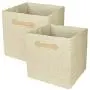 Foldable Storage Cubes Bins Organizer, 13x13in, Beige Foldable Storage Cubes Bins Organizer, 13x13in, Beige