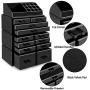 hblife Makeup Organizer Acrylic Cosmetic Storage Drawers and Jewelry Display Boxes with 12 Drawers, 9.5" x 5.4" x 15.8", Black