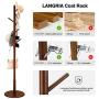 MC Wood Coat Rack Hat Stand Tree Clothes Umbrella Hanger Holder Organizer 8 Hooks