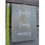 Vintage look FAMILY FRIENDS MEMORIES new calligraphy Chalk Couture style old time font jute hanger antique style primitive style. weathered wood sign Vintage look FAMILY FRIENDS MEMORIES new calligraphy Chalk Couture style old time font jute hanger antique style primitive style. weathered wood sign