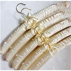 10pcs Random Color Anti Slip Satin Padded Clothes Hangers ， Hangers Bridesmaid Wedding Gown Closet