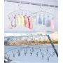 Kglobal 2 Sets Stainless Steel Laundry Drying Hanger with 8 Clips For Drying Towels, Diapers, Baby Clothes,Underwear, Socks Gloves-Gabbay