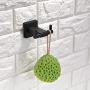 TNOMS Robe Hook Bathroom Square Hook Hand Towel Bath Coat Key Hanger Kitchen Cabinet Closet Hook and Shirt Holder Black Finish, Wall Mounted, GZQ6001BK