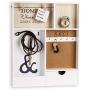 Danya B. KS19053WH Entryway Key/Mail Holder Wall Organizer with Key Hooks and Clothespin Picture Hanger