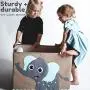 Hurricane Munchkin Large Toy Chest. Canvas Soft Fabric Children Toy Storage Bin Basket with Flip-top Lid. Collapsible Gray Toy Boxes for Kids, Boys, Girls, Toddler and Baby Nursery Room (Elephant) Hurricane Munchkin Large Toy Chest. Canvas Soft Fabric Children Toy Storage Bin Basket with Flip-top Lid. Collapsible Gray Toy Boxes for Kids, Boys, Girls, Toddler and Baby Nursery Room (Elephant)