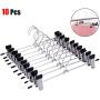 Yimeezuyu 10pcs Pants Hangers Clothes Hangers with Clips Metal Anti-Skid Pants Rack Wardrobe Pants Clip Saving for Pants Skirts Clothes