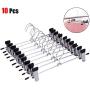 Yimeezuyu 10pcs Pants Hangers Clothes Hangers with Clips Metal Anti-Skid Pants Rack Wardrobe Pants Clip Saving for Pants Skirts Clothes