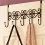 1 pcs Hat Bag Towel Coat Clothes Over Door Bathroom Hanger Hanging Rack Holder 5 Hooks black
