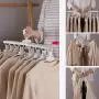 Rishx Foldable 8 in 1 Multifunctional Clothes Hanger Portable 360 Degree Rotating Wardrobe Organizer Rack Space Saving Closet Organizer Hanger for T-Shirt Sweater Dress Pants (Color : Pink)