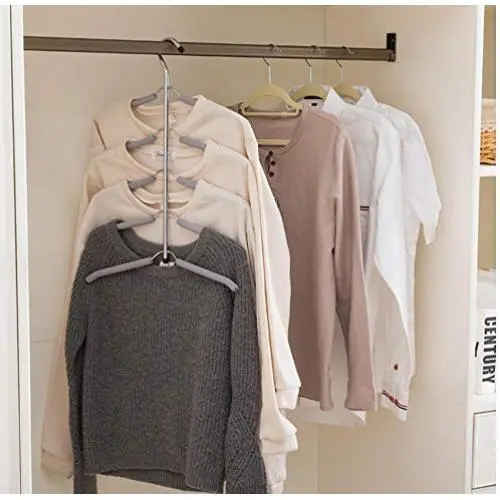 2pcs Multi Blouse Shirt Tree Hanger 5 Layer Non-Slip Clothes Rack Hanging Wardrobe Closet Holder Storage Organizer