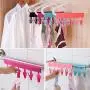 Multifunctional Cap Organizer Hanger, Portable Socks & Underwears Hangers Folding Clothes Hangers with 6 Clips Great for Travel Home Pack of 4 colors