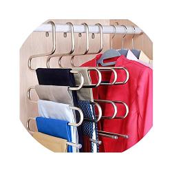 Beauty-inside 5 Layers S Shape Multifunctional Clothes Hangers Pants Storage Hangers Cloth Rack Multilayer Storage Cloth Hanger 1Pc,1 Pc