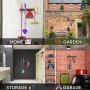 MOHOO Adjustable Storage System 64 Inch, Wall Holders for Tools, Wall Mount Tool Organizer, Garage Organizer, Garden Tool Organizer, Heavy Duty Tools Hanger with 4 Rails 16 Hooks