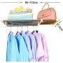 Baoyouni Expandable Closet Shelf Rod Clothes Hanger Rail Metal Wardrobe Storage Rack Heavy Duty Organization Systems Space Saver for Bedroom, Kitchen, Bathroom, Cupboard, 25.59-43.31 Inches