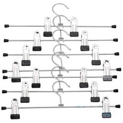 OUNONA Stainless Steel Clothes Drying Hanger with Clips Pants Drying Rack 20pcs