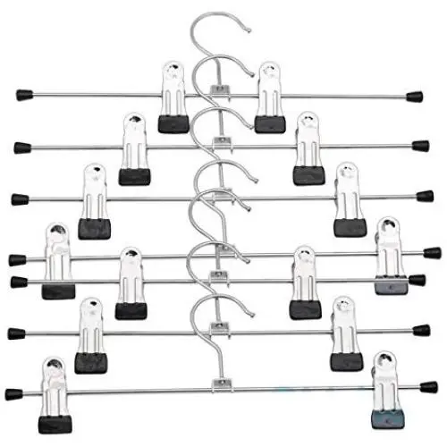 OUNONA Stainless Steel Clothes Drying Hanger with Clips Pants Drying Rack 20pcs OUNONA Stainless Steel Clothes Drying Hanger with Clips Pants Drying Rack 20pcs