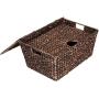 Best Choice Products Set of 2 Multipurpose Classic Water Hyacinth Woven Tapered Storage Basket Chests for Organization, Laundry, Decoration w/Attached Lid, Handle Holes, Brown