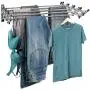 Sorbus Clothes Drying Rack, Wall Mounted Space-Saver, 8 Bar Racks Great Organization for Laundry Room, Mudroom, Bedroom, Pool Area, 60 Pound Capacity 22.5 Linear Ft