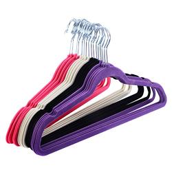 NEW 60PCS Non Slip Velvet Clothes Suit/Shirt/Pants Hangers White, Black, Purple,Red