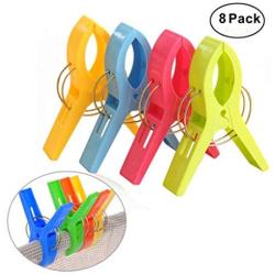 Sujing 8pcs Beach Towel Clips Boca Clips Plastic Clothespins Clothes Pegs Pins Clothes Hanger Clamp