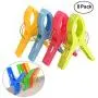 Sujing 8pcs Beach Towel Clips Boca Clips Plastic Clothespins Clothes Pegs Pins Clothes Hanger Clamp