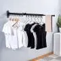 uyoyous Wall Mounted Clothes Drying Rack Retractable Fold Away Clothes Rack Space-Saver for Balcony Laundry Bathroom and Bedroom Easy to Install- Black