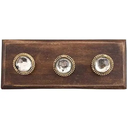 Indianshelf Handmade 1 Artistic Vintage Clear Wooden Wheel Clothes Hooks Holders/Key Holder