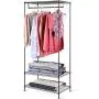 Tangkula Garment Rack 3-Tier Heavy Duty DIY Portable Home Wire Shelving Clothes Hanger Closet Organizer