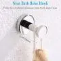Robe Towel Hook Polished Chrome, APLusee SUS304 Stainless Steel Modern Utility Coat Holder Round Shower Cloth Hanger, Bathroom Kitchen Garage Storage