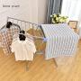 Drying Space Su Stainless Steel Floor Type Collapsible Clothes Hanger，Indoor and Outdoor Airing Rack Clothes Hanger Removable Towel Rack Shoe Rack