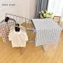 Drying Space Su Stainless Steel Floor Type Collapsible Clothes Hanger，Indoor and Outdoor Airing Rack Clothes Hanger Removable Towel Rack Shoe Rack