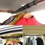 LEIWOOR Car Clothes Hanger Bar,Retractable Vehicle Clothing Rack Hanger Rod for Travel or Garment Cloths, Expandable 36" to 64",Max Holds up to 50 lbs