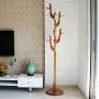 GBYYMX Coat Rack Vertical Bamboo Tree Display Rack Hanger 8 Hooks and Solid Foot Clothes Scarf and hat, Bamboo Natural Color Clothes Stand