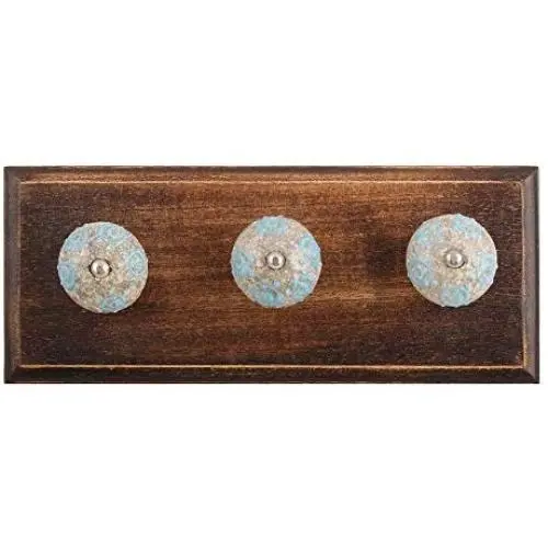 Indianshelf Handmade 1 Artistic Vintage Blue Wooden Circles Crackle Coat Hooks Hangers/Clothes Hooks Door Mount Indianshelf Handmade 1 Artistic Vintage Blue Wooden Circles Crackle Coat Hooks Hangers/Clothes Hooks Door Mount