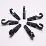 Vpang Super Strong Black Plastic Clever Clips Laundry Hooks Clothes Pins Hanging Clips for Home Office Workshop Travel, Pack of 10
