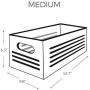 Wooden Storage Boxes - Decorative Closet, Cabinet and Shelf Basket Organizer Lined with Machine Washable Soft Linen Fabric - Gray, Medium
