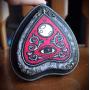 Mini Red and Black Mystic Seeing Eye Ouija Spirit Board Planchette Hand Made Wooden Wall Plaque Hanger
