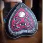 Mini Red and Black Mystic Seeing Eye Ouija Spirit Board Planchette Hand Made Wooden Wall Plaque Hanger